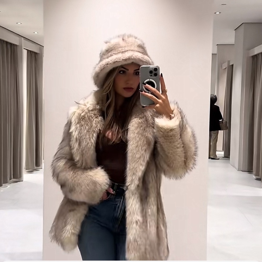 ZARA FAUX FUR COAT
